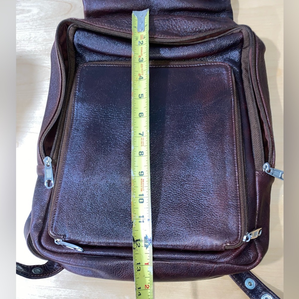 Faux Leather Travel Backpack Brown - Picture 12 of 13
